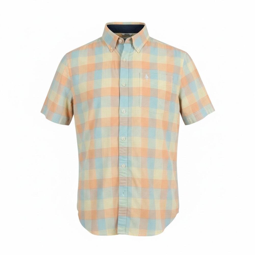 Original Penguin Heritage Slim Fit Pastel Plaid Button Up Shirt Large Preppy